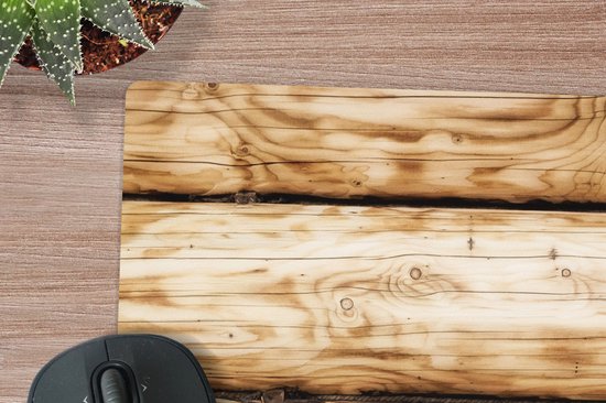 Tapis de souris XXL - Sous-main - Tapis de bureau - Vintage - Bois - Etagère - Design - 60x60 cm - Tapis de souris XXL