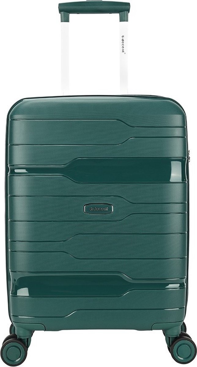 Decent ONE-CITY Handbagage koffer 55x40x20 cm- Handbagage trolley 36 liter- Lichtgewicht koffer - Reiskoffer - Veilig TSA Cijferslot – Spinner handbagage 55 cm – DONKERGROEN