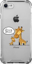 Hoesje Bumper iPhone SE 2022/2020 | iPhone 8/7 Telefoon Hoesje met doorzichtige rand Giraffe