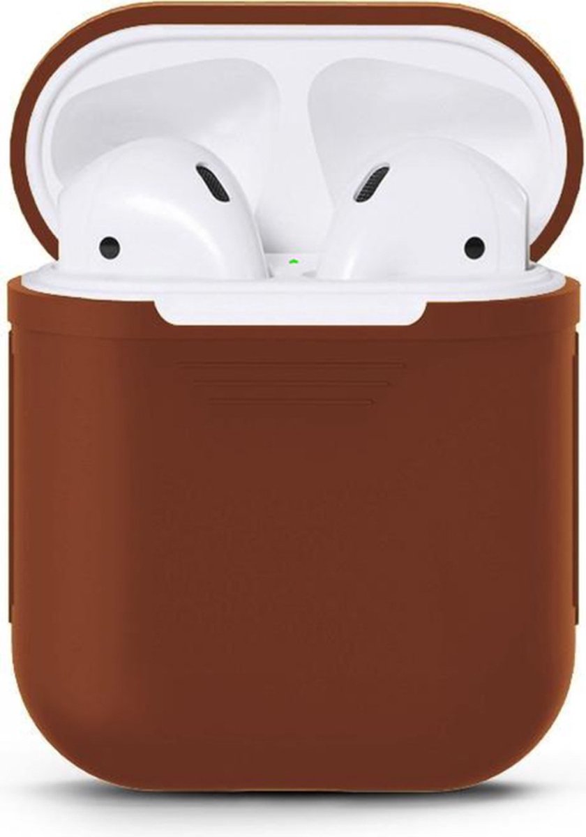 Smartphonica AirPods 1/2 siliconen hoesje - Bruin