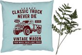 Coussins Coussins décoratifs - Oreillers Salon - 50x50 cm - Mancave - Voiture - Vintage - Blauw
