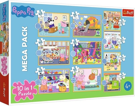 Trefl Peppa Pig 10-in-1 puzzel - 20/35/48 stukjes