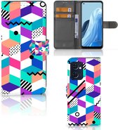 Wallet Book Case OPPO Find X5 Lite | Reno 7 5G GSM Hoesje Gepersonaliseerd Cadeau Blocks Colorful