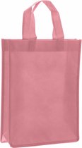Shopper Bag - 10 stuks - Roze - 24 x 30 x 10cm - Non Woven - Shopper tas