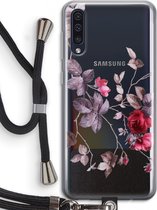 Case Company® - Hoesje met koord geschikt voor Samsung Galaxy A50 hoesje met Koord - Mooie bloemen - Telefoonhoesje met Zwart Koord - Bescherming aan alle Kanten en Over de Schermrand