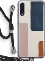 Case Company® - Hoesje met koord geschikt voor Samsung Galaxy A50 hoesje met Koord - Geo #5 - Telefoonhoesje met Zwart Koord - Bescherming aan alle Kanten en Over de Schermrand
