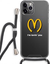 Case Company® - Hoesje met koord geschikt voor iPhone 11 Pro hoesje met Koord - I'm lovin' you - Telefoonhoesje met Zwart Koord - Extra Bescherming aan alle Kanten en Over de Schermrand
