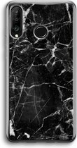 Case Company® - Hoesje geschikt voor Huawei P30 Lite hoesje - Zwart Marmer - Soft Cover Telefoonhoesje - Bescherming aan alle Kanten en Schermrand
