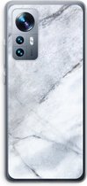 Case Company® - Hoesje geschikt voor Xiaomi 12 / 12X hoesje - Witte marmer - Soft Cover Telefoonhoesje - Bescherming aan alle Kanten en Schermrand