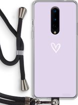 Case Company® - Hoesje met koord geschikt voor OnePlus 8 hoesje met Koord - Klein hartje paars - Telefoonhoesje met Zwart Koord - Bescherming aan alle Kanten en Over de Schermrand