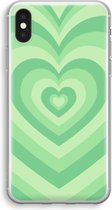 Case Company® - Hoesje geschikt voor iPhone XS hoesje - Hart Groen - Soft Cover Telefoonhoesje - Bescherming aan alle Kanten en Schermrand