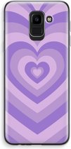 Case Company® - Hoesje geschikt voor Samsung Galaxy J6 (2018) hoesje - Hart Paars - Soft Cover Telefoonhoesje - Bescherming aan alle Kanten en Schermrand