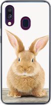 Geschikt voor Samsung Galaxy A40 hoesje - Konijn - Baby konijn - Dieren - Kind - Meisjes - Jongens - Siliconen Telefoonhoesje