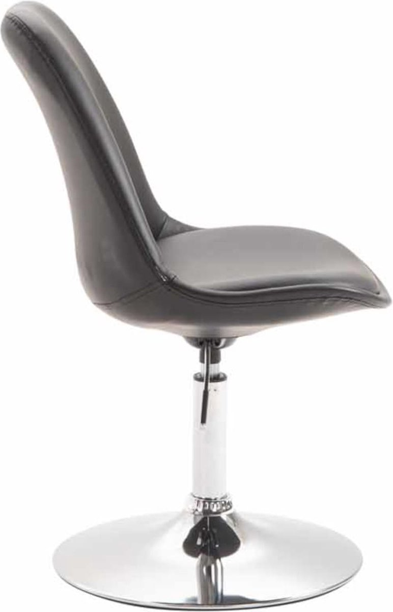 CLP Maverick Set van 4 Eetkamerstoelen - Kunstleer zwart chroom