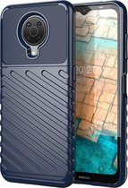 Mobigear Hoesje geschikt voor Nokia G10 Telefoonhoesje Flexibel TPU | Mobigear Groove Backcover | G10 Case | Back Cover - Blauw