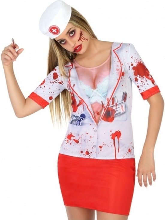 Halloween Atosa Zuster verkleed shirt - horror - voor dames 38/40 | bol.com