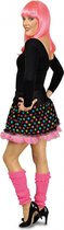Petticoat zwart met roze/groen/blauw gekleurde stippen - Carnavalskleding/feestkleding/verkleedkleding 40/42