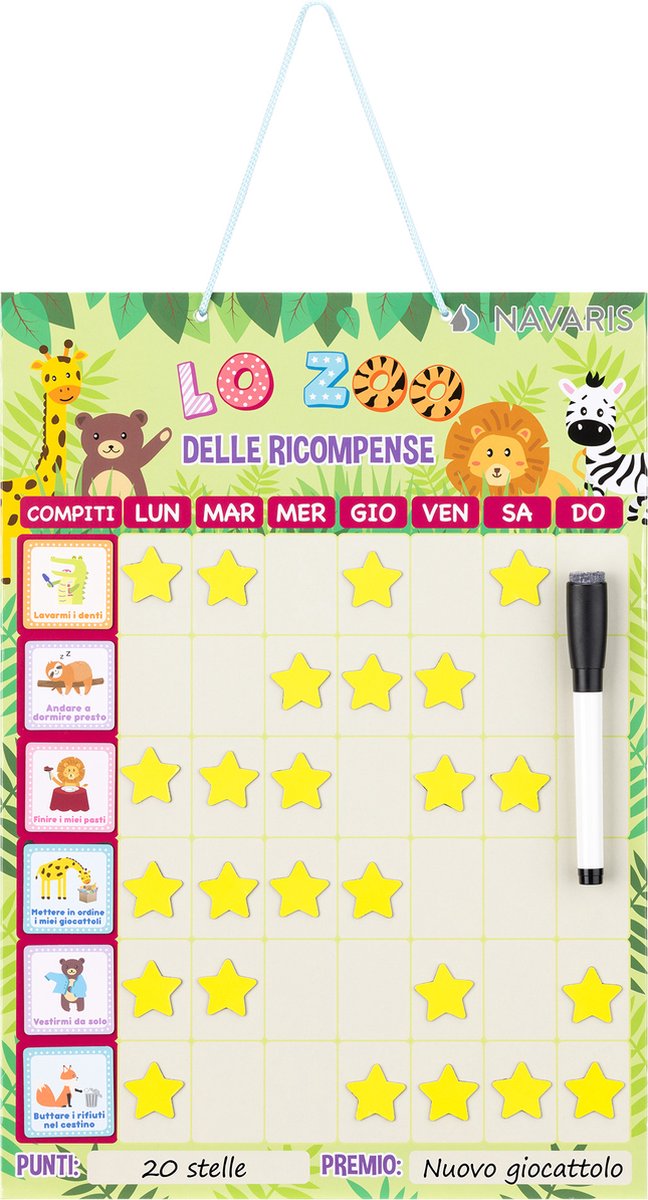 Navaris Tableau de Récompenses Apprentissage Propreté - Calendrier  Magnétique à Autocollant pour Pot WC - Kit Complet pour Enfant - en Allemand