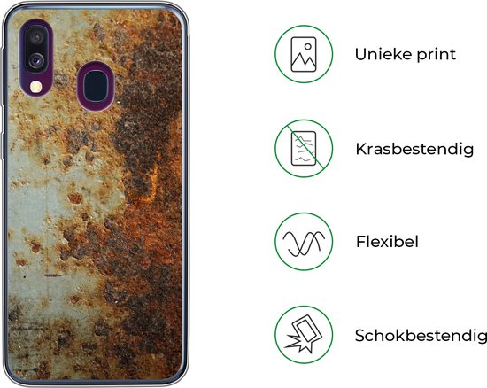 Coque Samsung Galaxy A40 - Tôle Acier - Ancien - Rouille - Siliconen Phone case