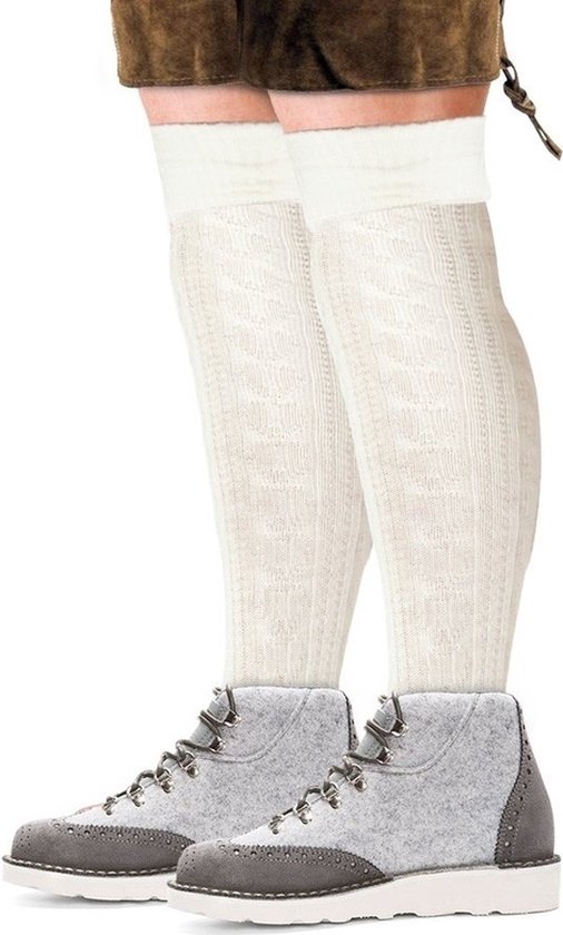 Oktoberfest Oktoberfest - witte tiroler kousen / sokken voor heren