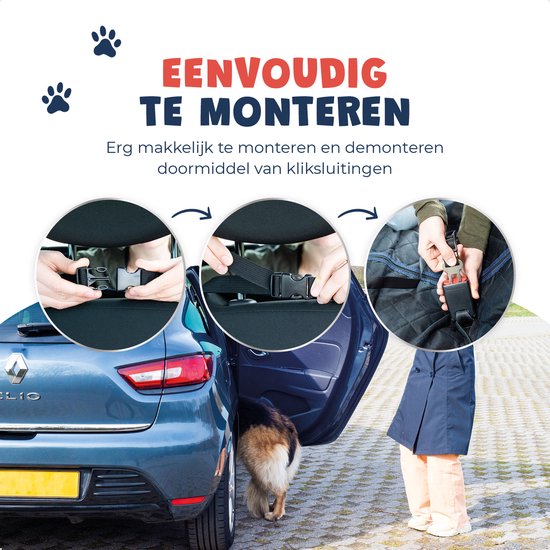 JC Pets Premium Hondendeken Auto Achterbank en Kofferbak - Geschikt voor elke Auto - Beschermhoes - 4 in 1 Multifunctioneel - Hondenkleed - 150 x 135 cm - JC Pets