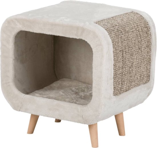 Beste Trixie Kattenmand: 15x een Comfortabele Rustplek 11 Trixie Alicia Relax Huis Lichtgrijs/Grijs Gemeleerd - 48X48X38 CM