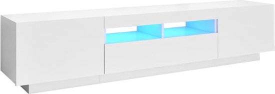 vidaXL - Tv-meubel - met - LED-verlichting - 180x35x40 - cm - wit