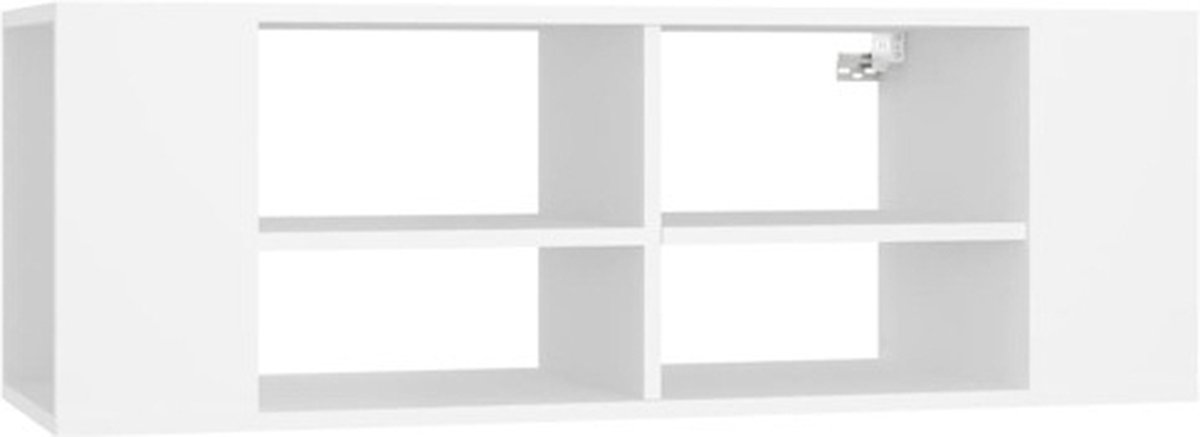 vidaXL - Tv-wandmeubel - 102x35x35 - cm - bewerkt - hout - wit
