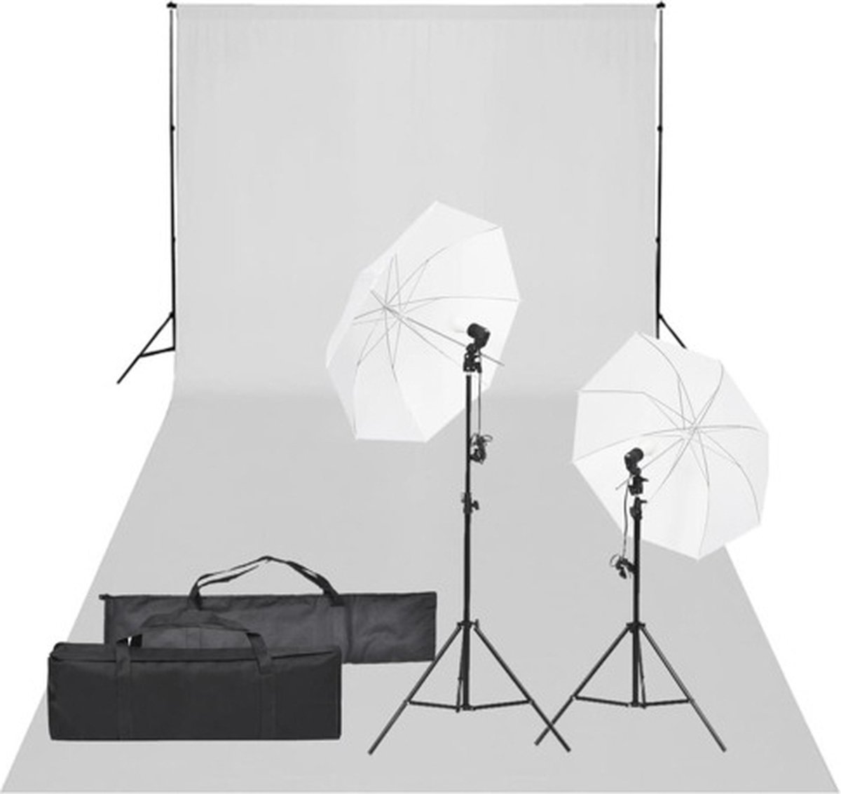 vidaXL - Fotostudioset - met - verlichtingsset - en - achtergrond