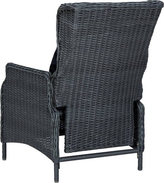vidaXL Ensemble de jardin 9 pièces avec coussins Poly rotin gris foncé