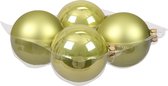 Othmar Decorations grote kerstballen - 4x st - oasis/pistache groen - 10 cm - glas