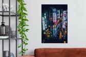 Rues d' Osaka Kitashinchi la nuit avec des néons au Japon Toile 60x90 cm - Tirage photo sur toile (Décoration murale salon / chambre)