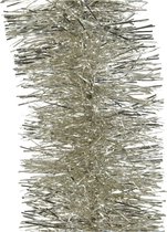 1x Kerstslingers licht parel/champagne 10 cm breed x 270 cm - Guirlande folie lametta - Licht parel/champagne kerstboom versieringen