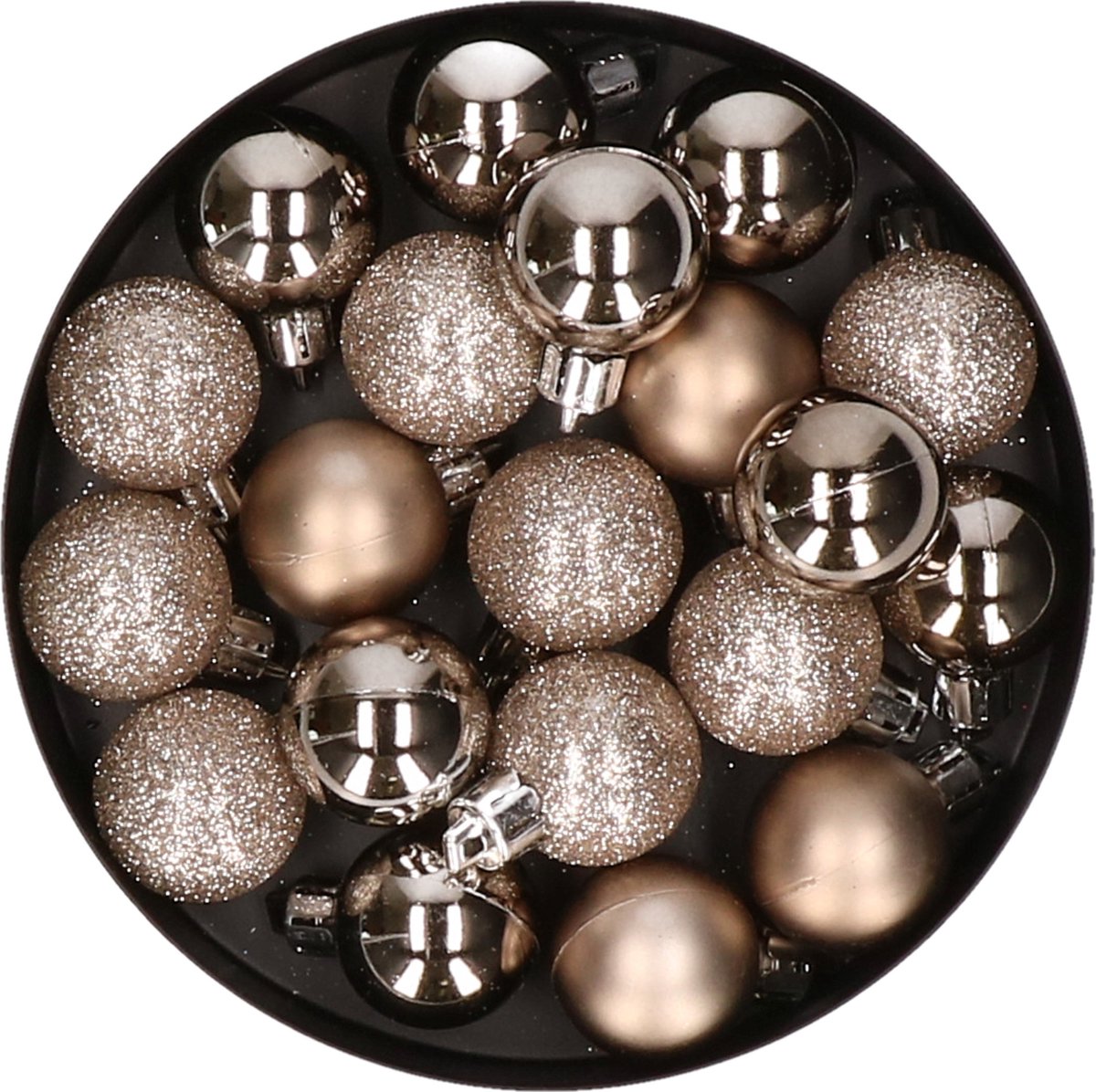 Cosy & Trendy Kerstballen - 20x stuks - champagne - kunststof - Mat/glans/glitter - Onbreekbare plastic kerstballen - Kerstversiering
