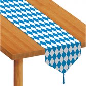 Oktoberfest 2x Oktoberfest/Bierfeest beieren tafellopers 183 cm - Feestartikelen tafel decoratie - Versiering blauw/wit