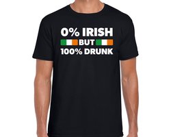 St. Patricks day not Irish but drunk t-shirt - zwart - heren - St Patrick's day kleding - outfit L