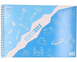 Schetsboek/tekenboek in A3 formaat - wit - 40 vellen - 42 x 30 cm - Tekenenen - Cadaeau