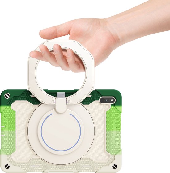 Étui pour tablette adapté à Huawei MatePad 11 (2021) - 11 pouces - Étui blindé avec Ring - Porte-crayon - Vert arc-en-ciel