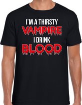 Halloween - Halloween vampire assoiffé habiller t-shirt - noir - hommes - vampire - chemise d'horreur / vêtements / costume S
