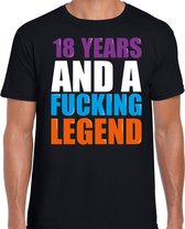 18 year legend / 18 jaar legende cadeau t-shirt zwart heren - Verjaardag cadeau / kado t-shirt L