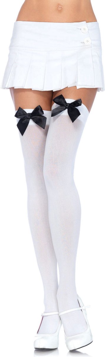 Nylon Thigh Highs With Bow