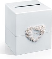 Boîte enveloppe mariage/mariage avec coeur 24 x 24 cm en karton - boîte cadeau mariage