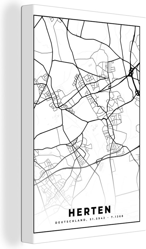Tableau Toile Cerf - Plan d'étage - Carte - Plan de Ville - 120x180 cm - Décoration murale XXL