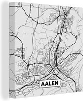 Peinture sur toile Aalen - Carte - Plan de ville - Plan - Allemagne - 90x90 cm - Décoration murale