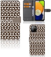 Bookcase Geschikt voor Samsung Galaxy A03 Hoesje Aztec Brown