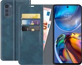Motorola Moto E32s/Moto E32 Bookcase hoesje - Just in Case - Effen Blauw - Kunstleer