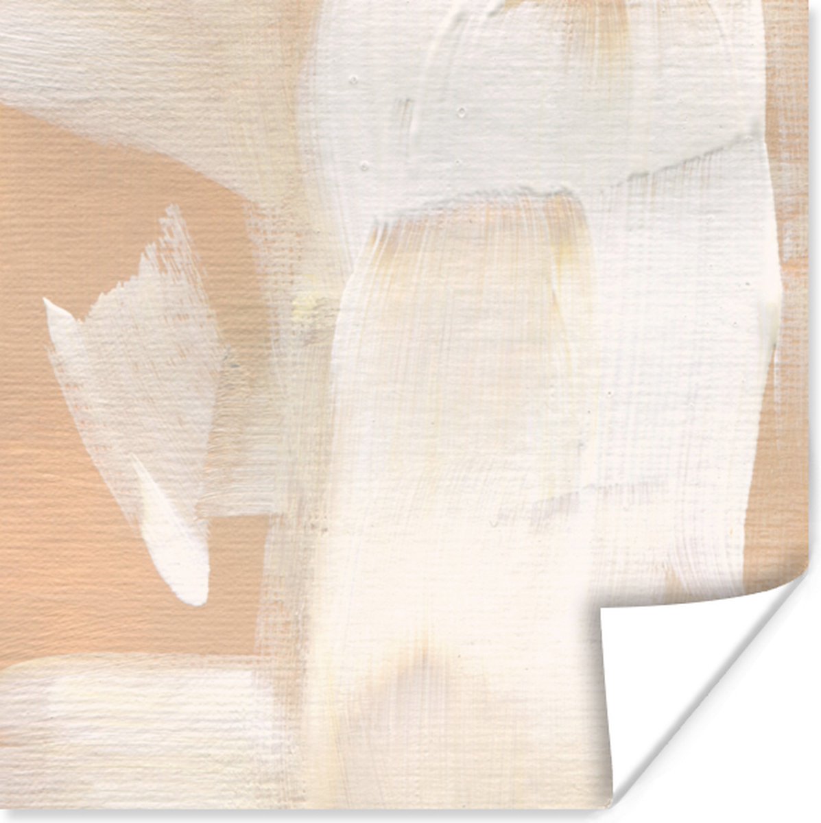 Poster Verf - Wit - Abstract - 50x50 cm