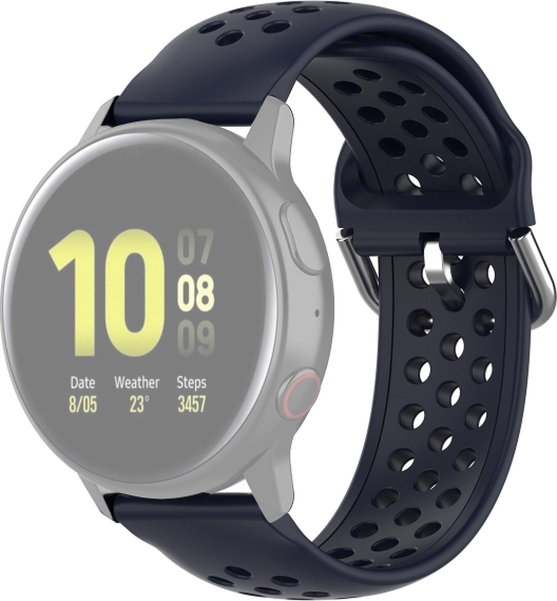 Siliconen bandje - geschikt voor Garmin Venu (2 Plus) / Venu SQ (2) / Vivomove (Style - Sport) / Vivoactive 3 / 5 / 6 / Forerunner 55 / 165 / 245 / 645 / 570 - 42mm - donkerblauw