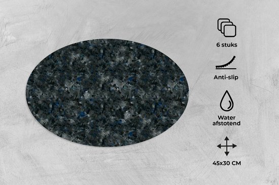 Napperons de table ovales - Sets de table - Sets de table ovales - Imprimé marbre - Imprimé granit - Motifs - 6 pièces
