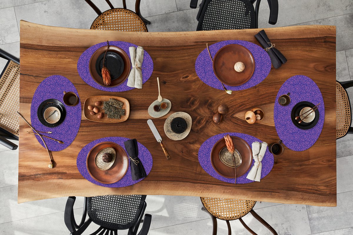 Placemats ovaal - Onderleggers - Ovale placemats - Mandala - Design - Abstract - Bohemian - 6 stuks